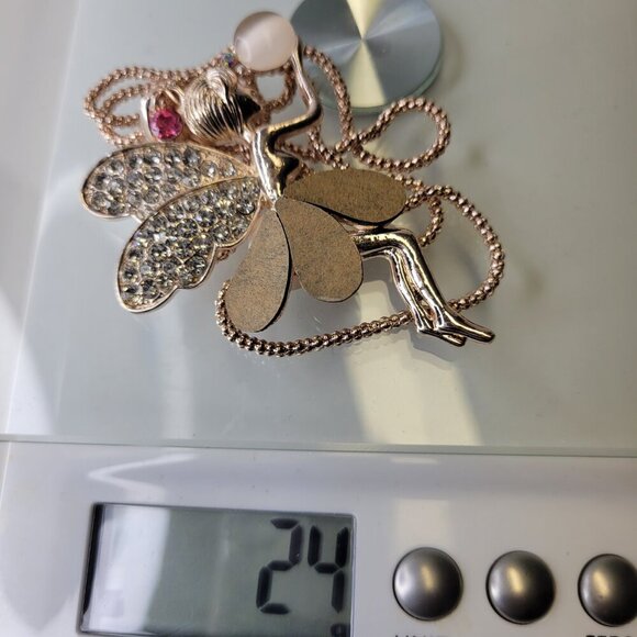 Fairy With Crystal Wings Pendant Necklace - Picture 10 of 10